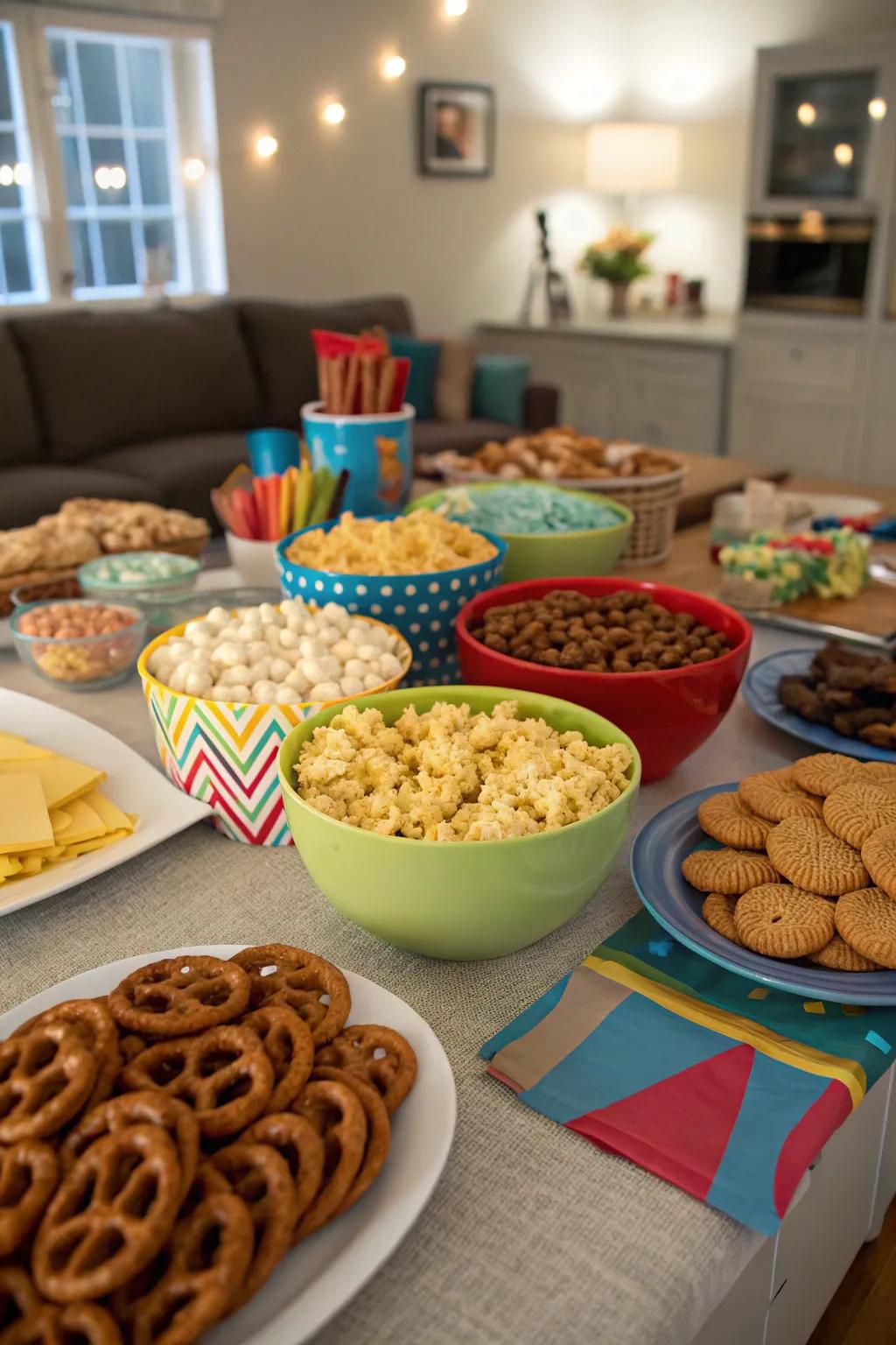 A midnight snack bar keeps everyone energized for more fun.