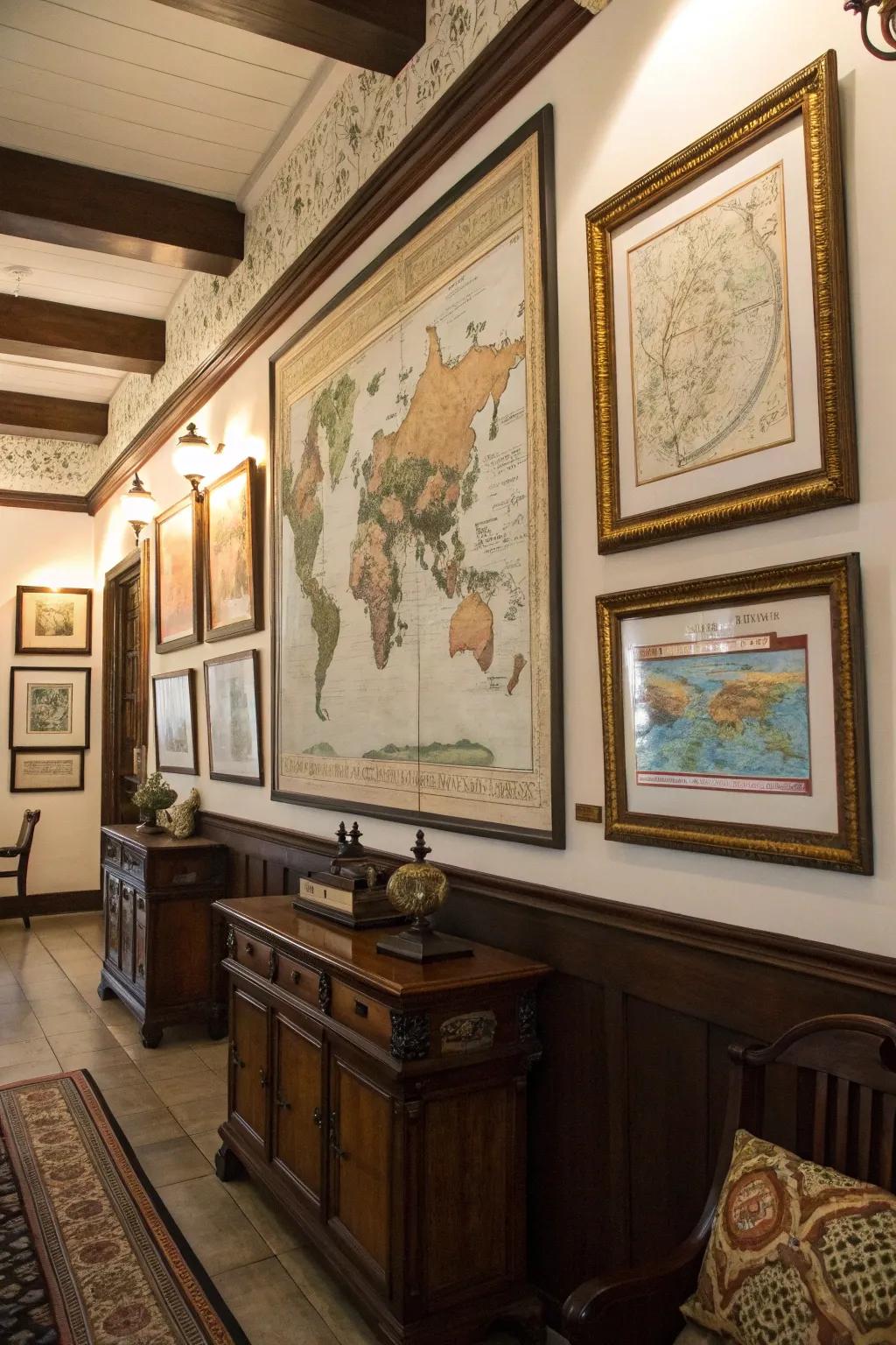 Vintage maps tell a story of exploration and adventure.