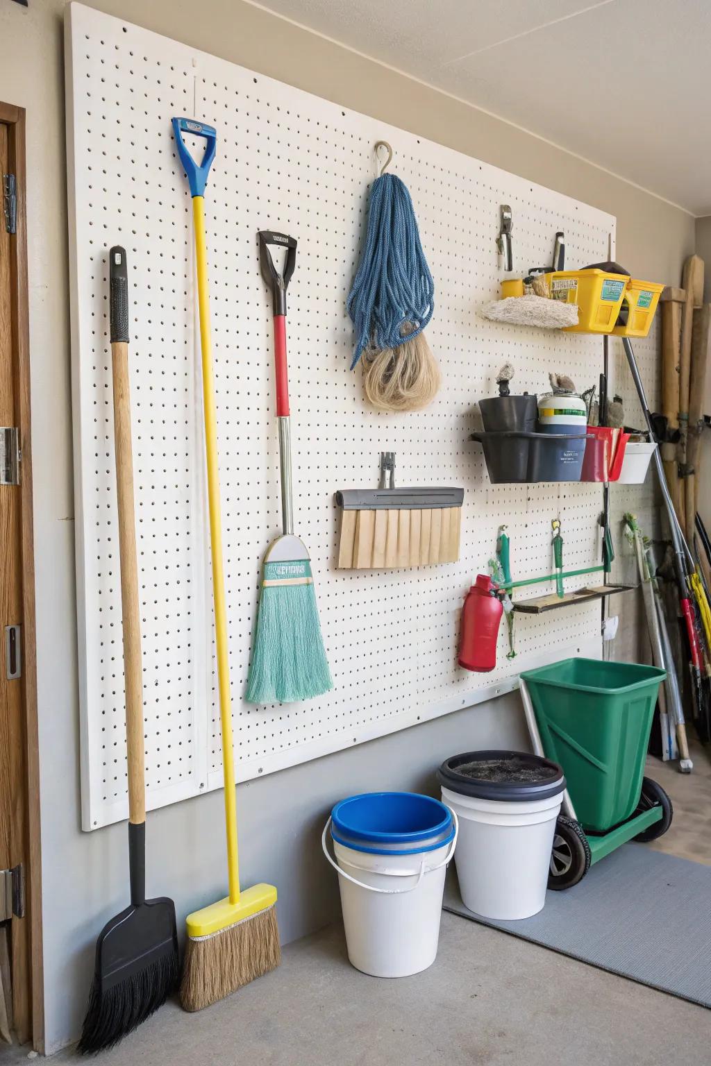 Pegboards offer flexible and customizable storage options.