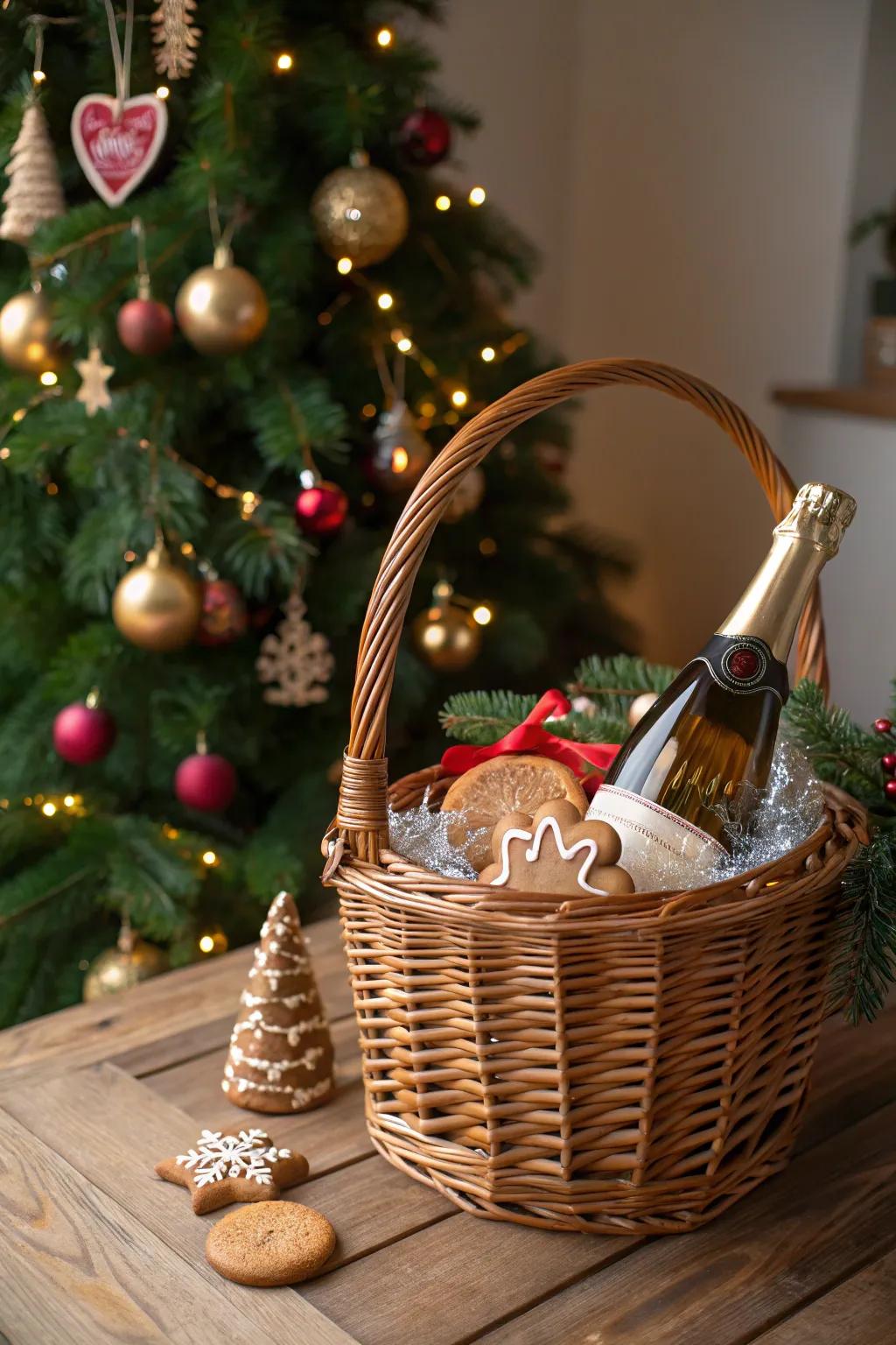 Holiday cheer with gingerbread cookies and a festive ornament.