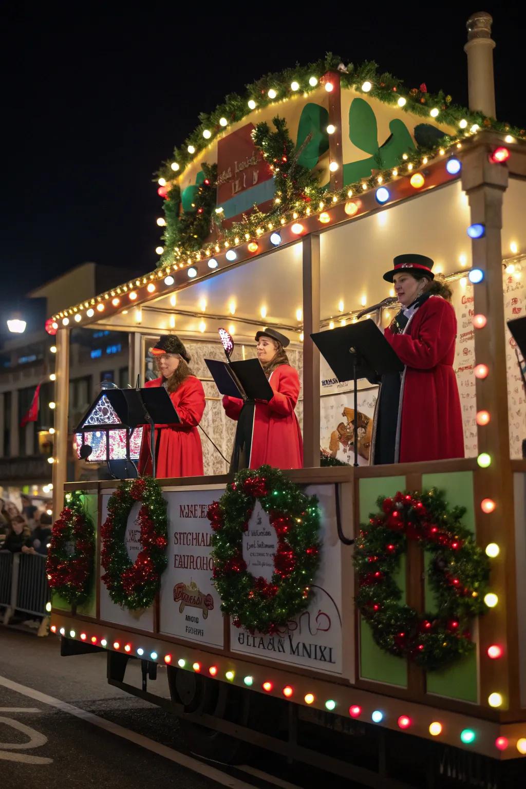 British Carolers and Crackers float with classic charm.