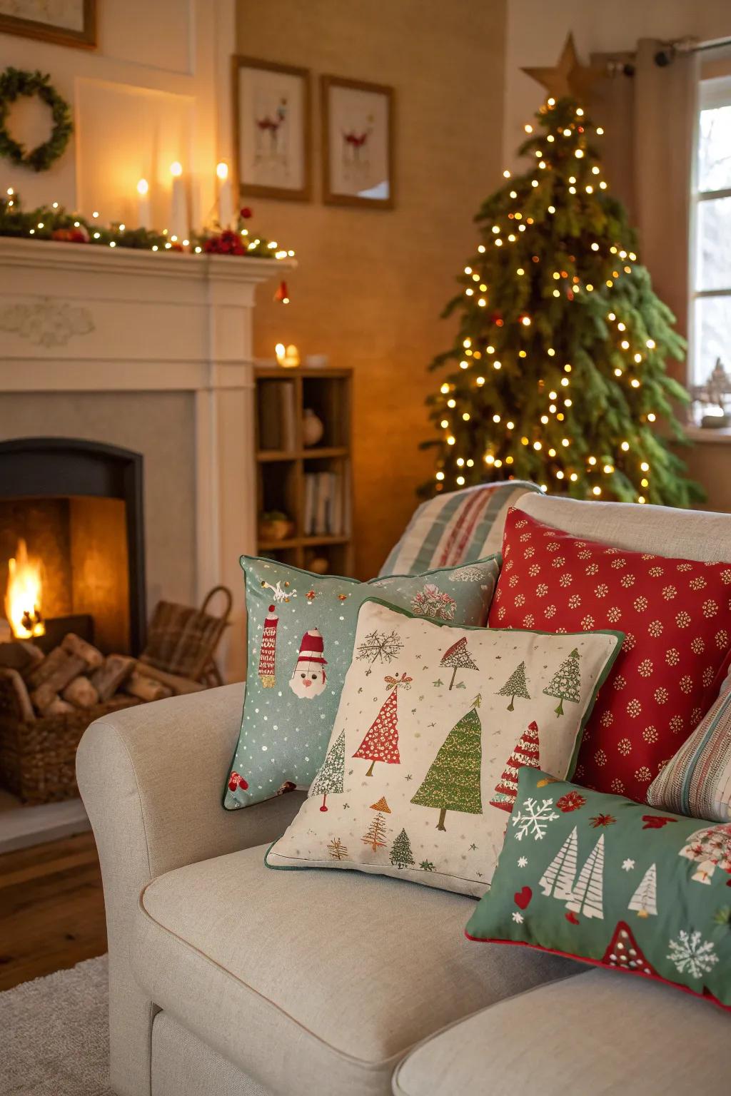 Eco-friendly pillows for a sustainable holiday celebration.