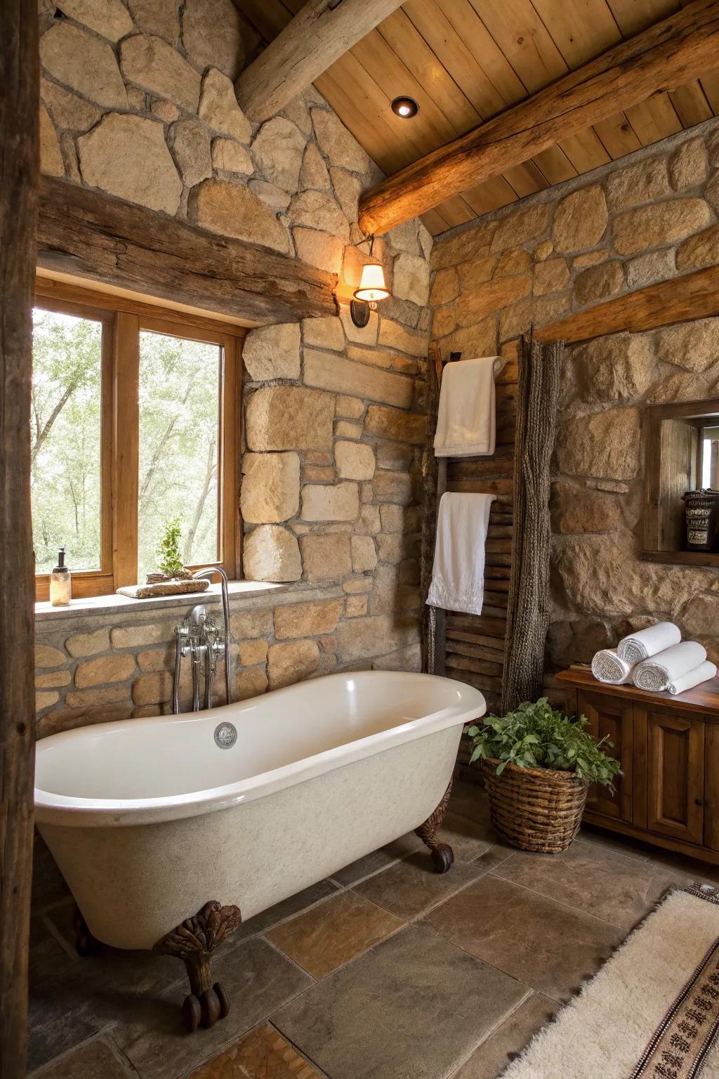 A rustic escape where natural elements create warmth and comfort.