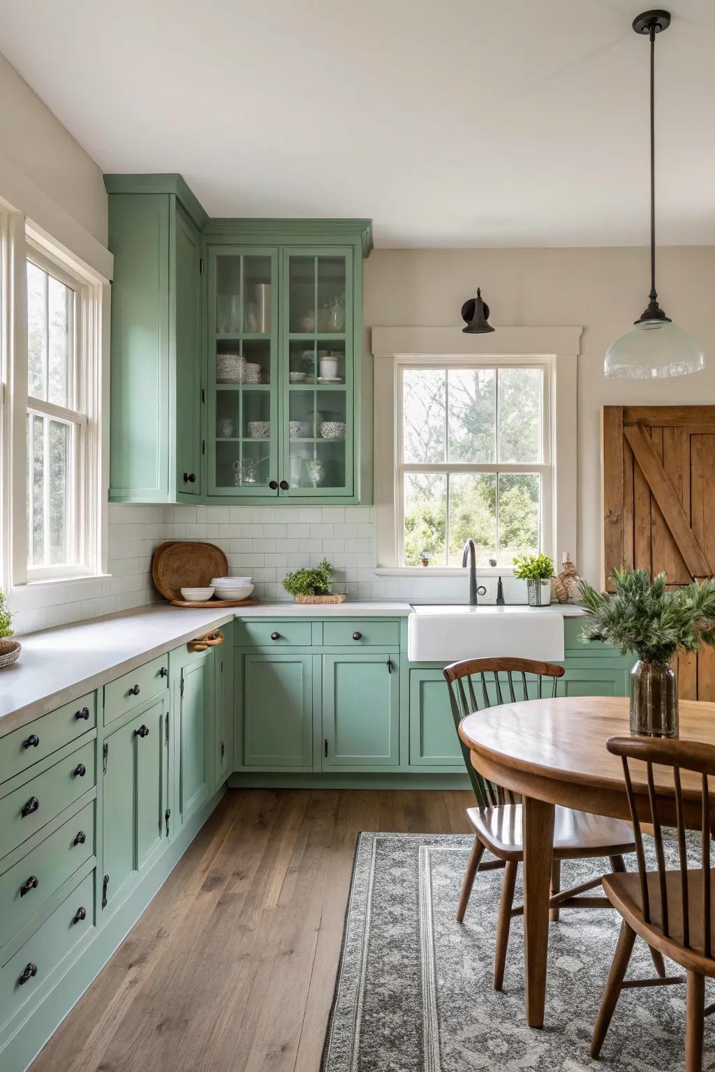 Sea glass green adds a subtle pop of coastal color.