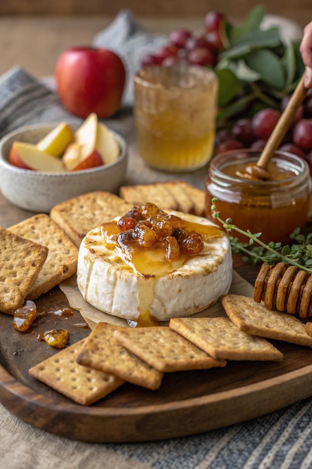 A luxurious baked brie, perfect for an indulgent coffee hour.