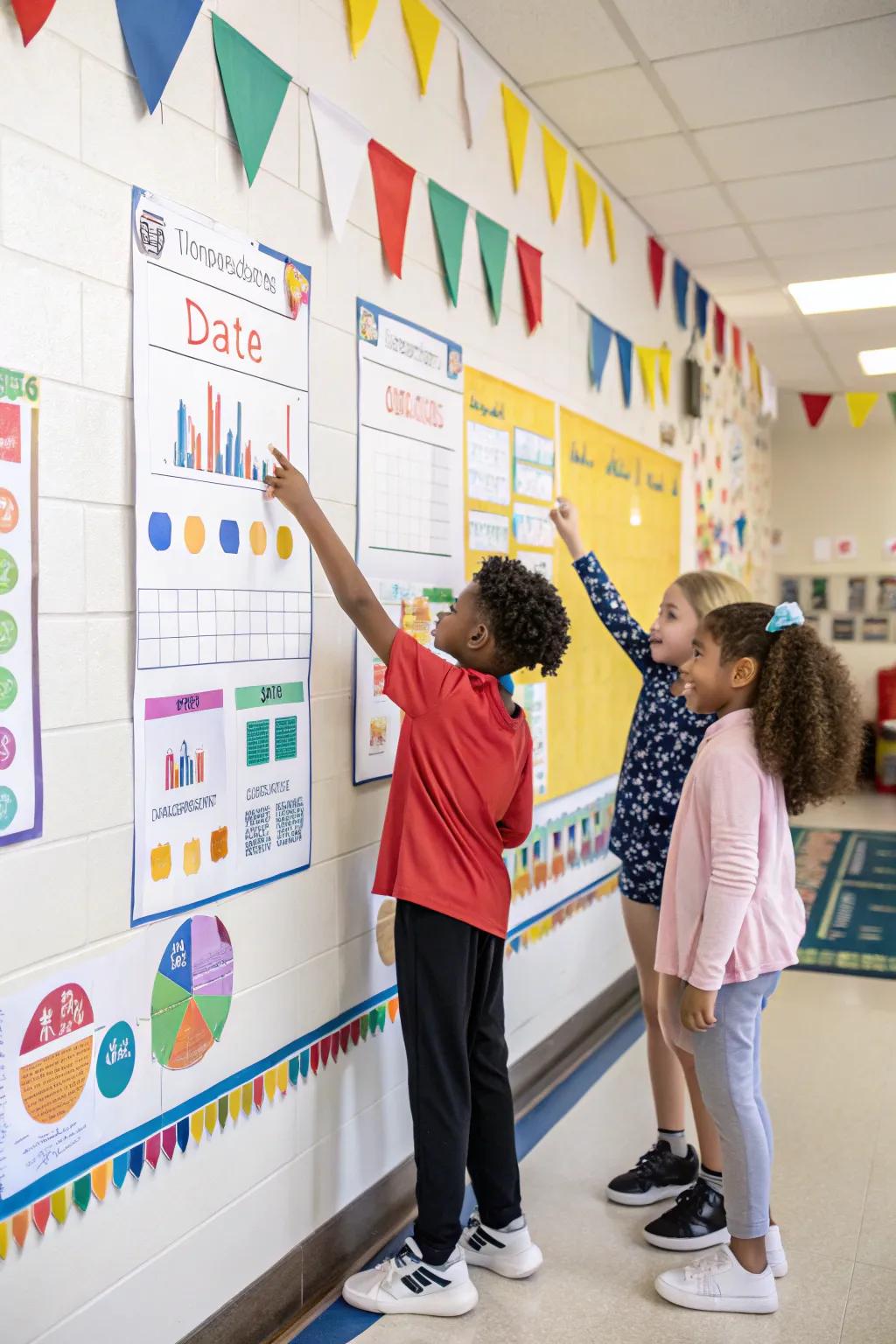 A data wall encouraging friendly competition among students.