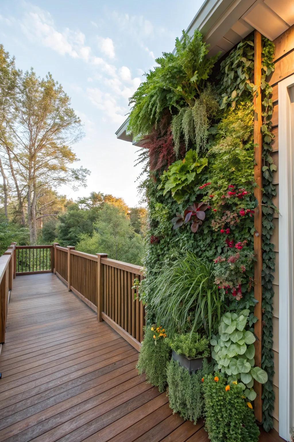 Save space with a lush vertical garden.