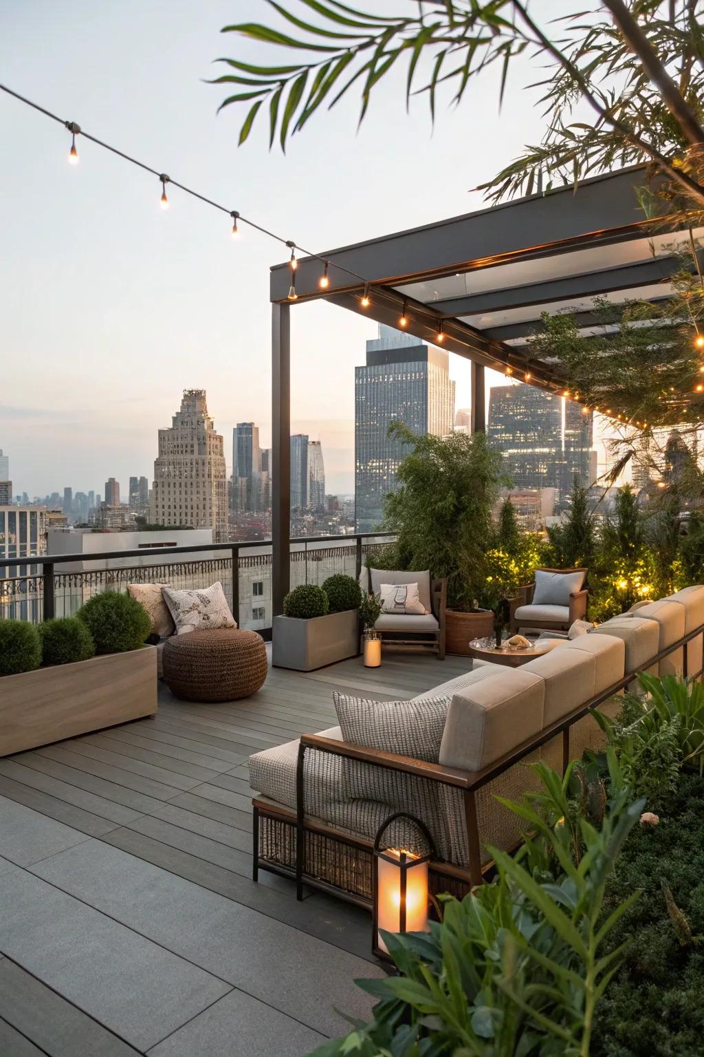 Rooftop decks offer unique views and a private escape.