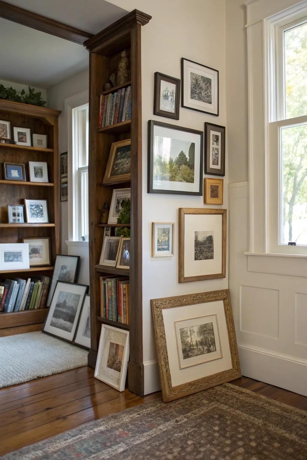 Corner displays make use of overlooked spaces for added charm.