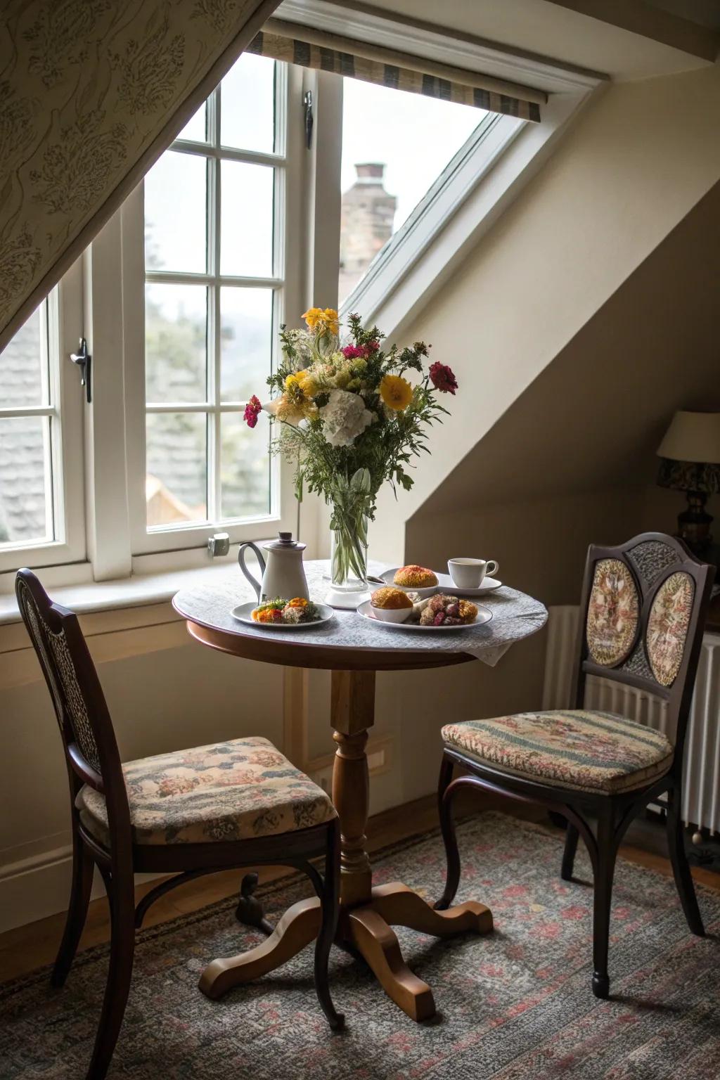 A charming breakfast nook to begin your mornings.