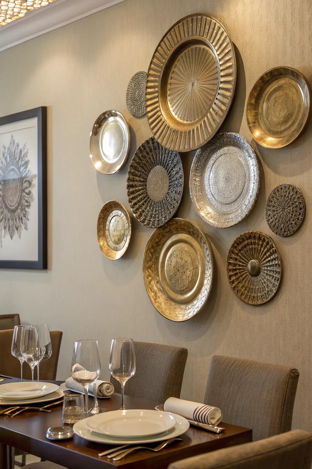 Modern textures add a contemporary twist to plate displays.