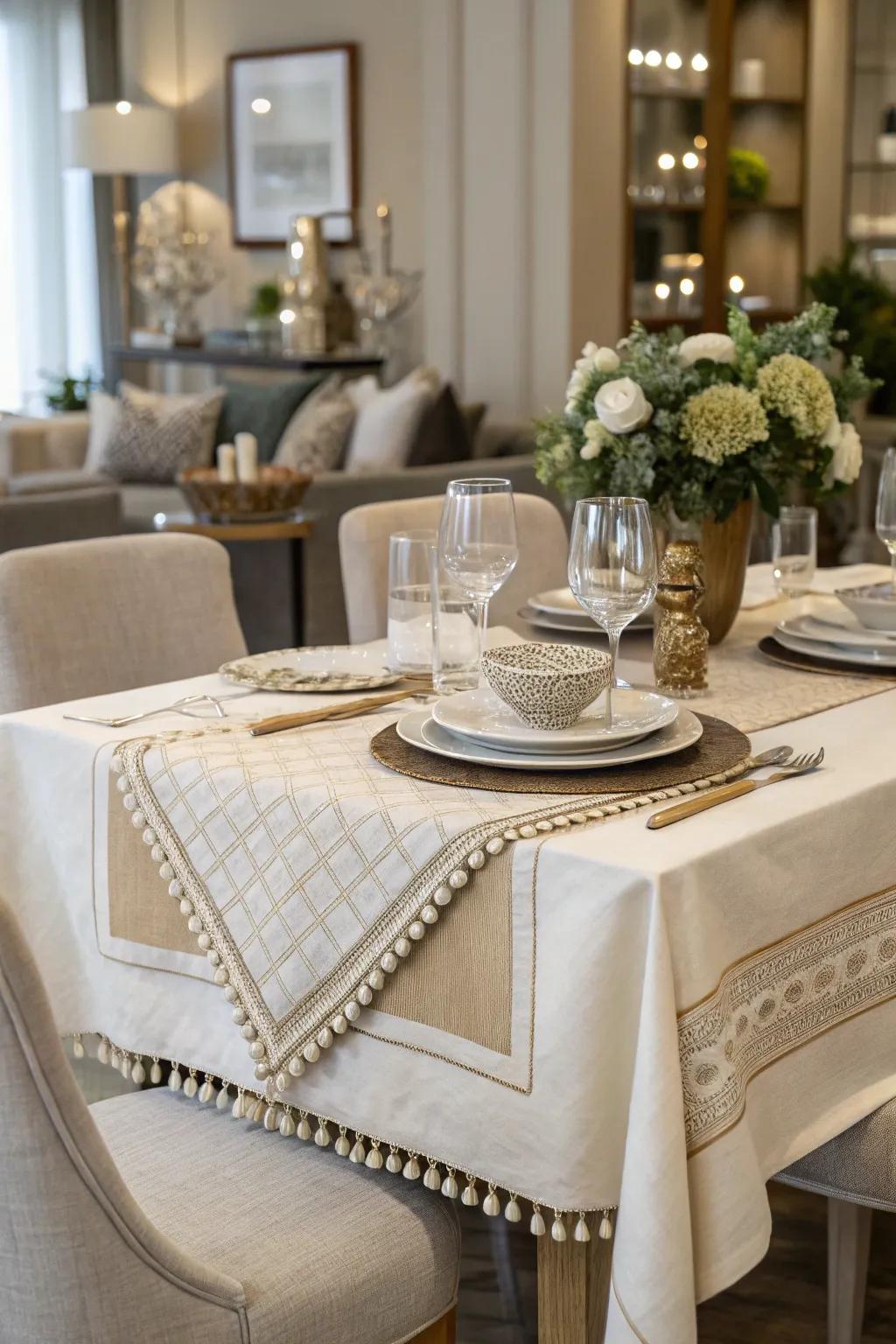 Textured layers: Linens add depth and sophistication.