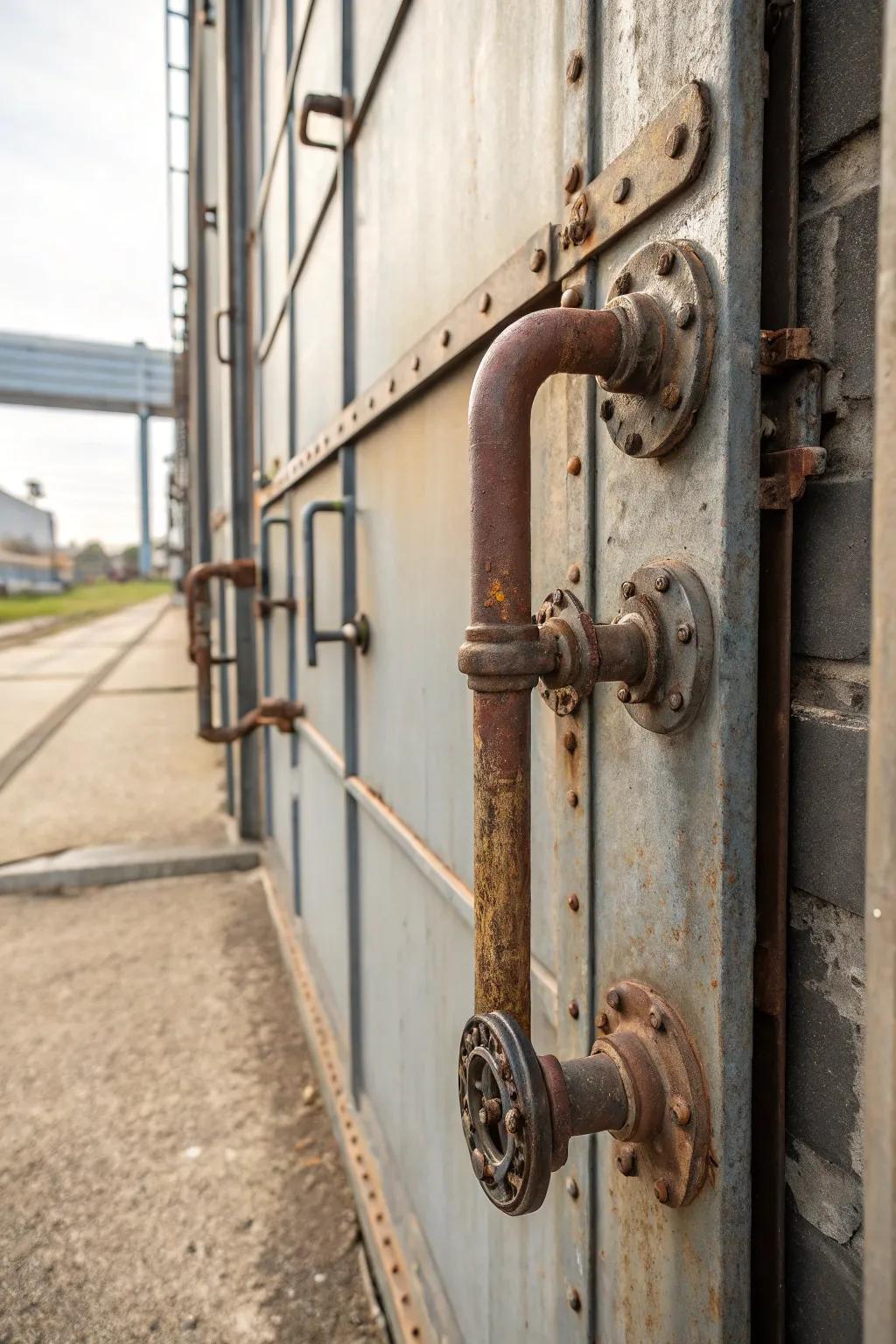 Pipe handles for an industrial chic aesthetic.