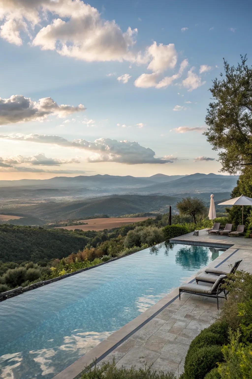 An infinity pool with stunning views.