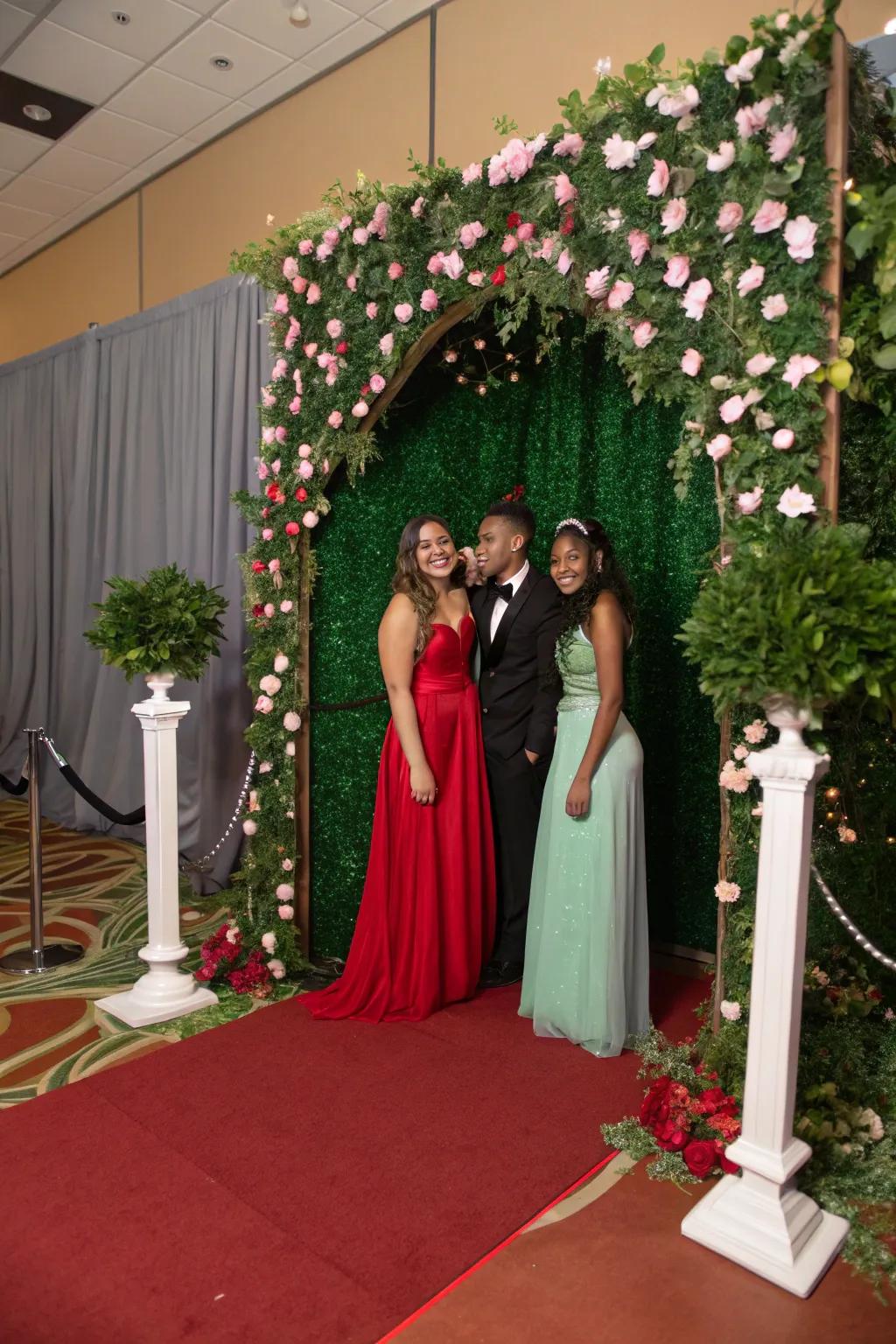 Garden-inspired photo booths capture enchanting moments.