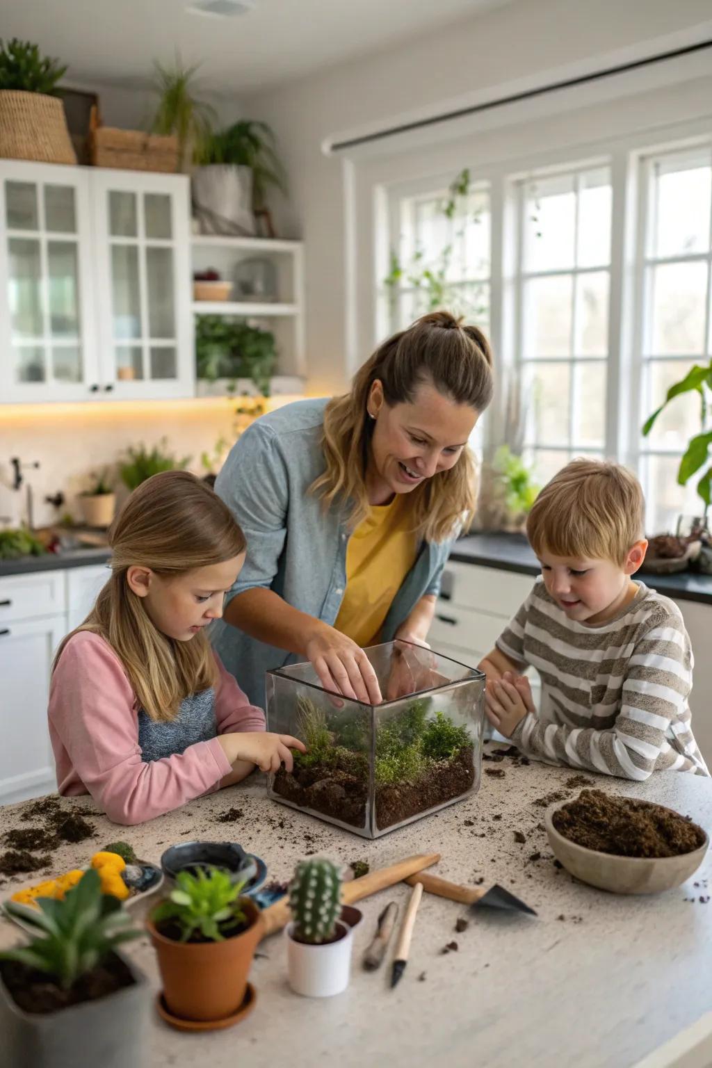 Create a miniature green world with a DIY terrarium kit.