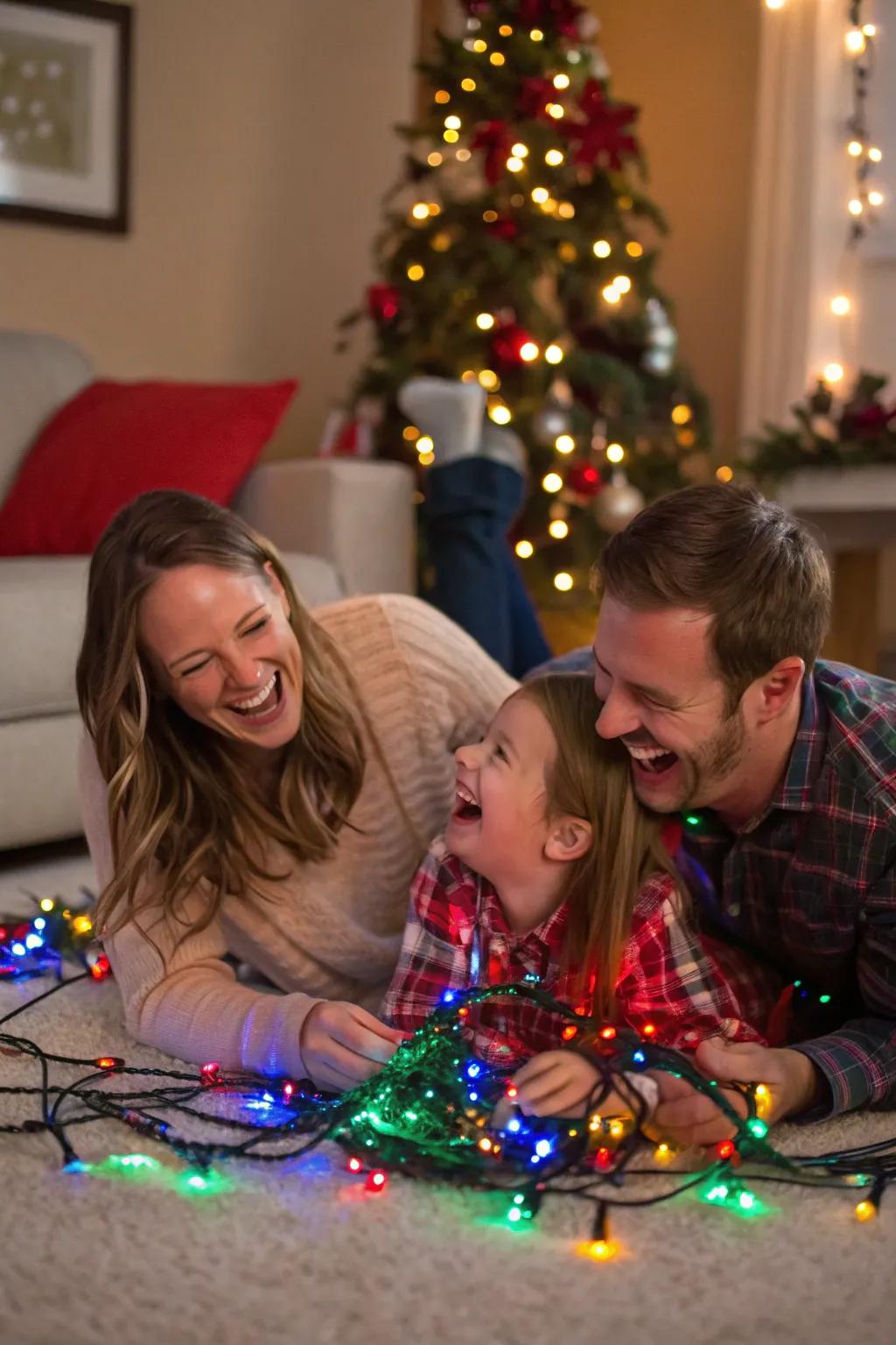 Add a touch of humor with a lighthearted and playful family photo.