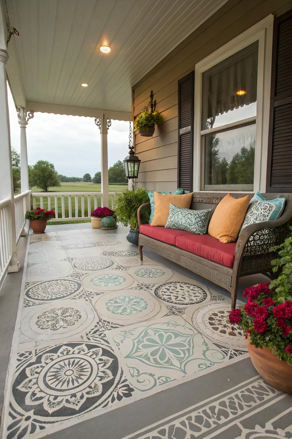 Stenciled designs can add creativity and flair to any floor.