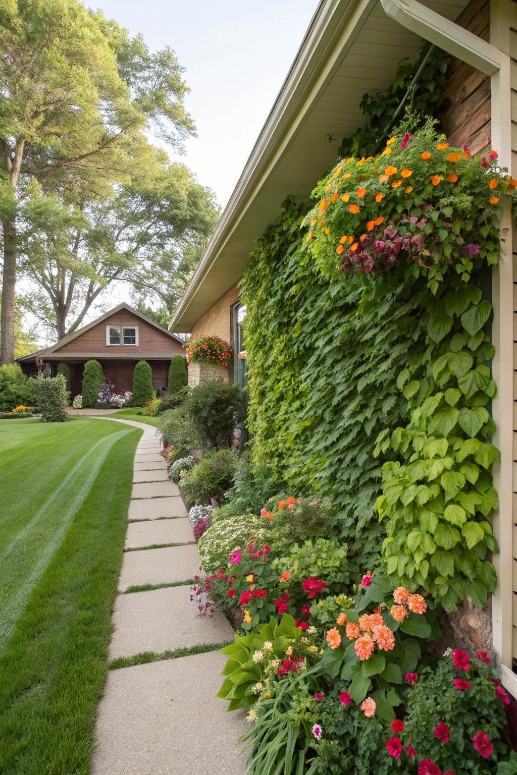 A living wall creates a vibrant focal point