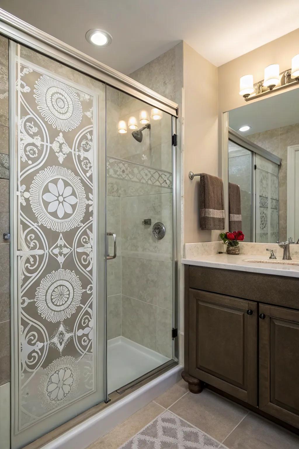 Add character with decorative glass patterns.