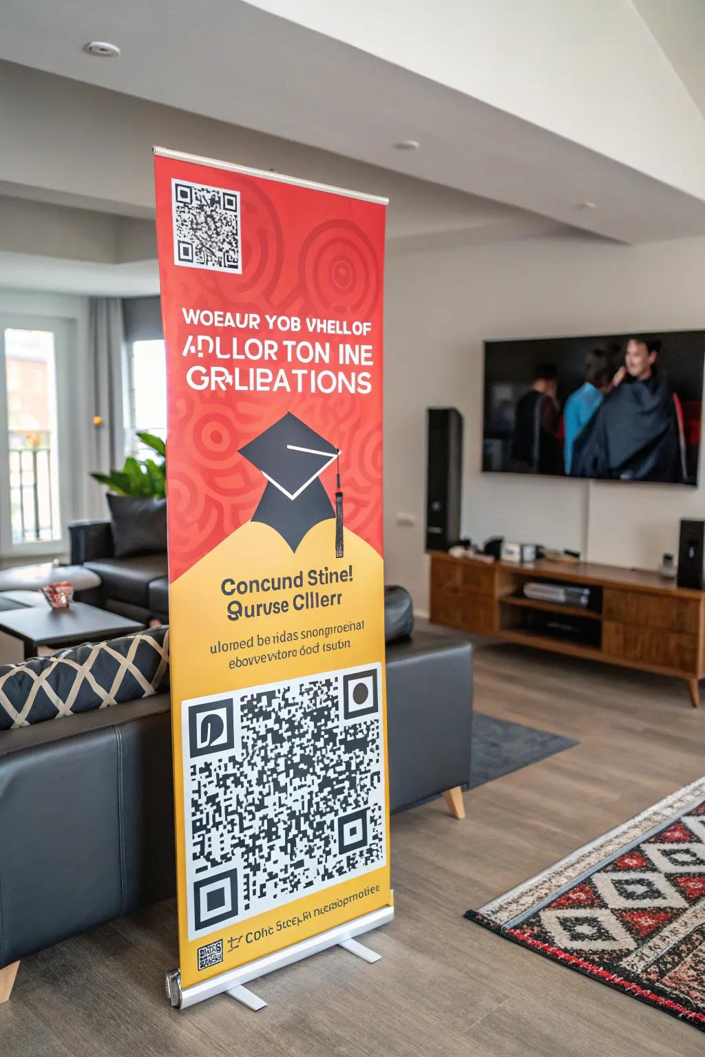 An innovative banner with QR codes for an engaging experience.