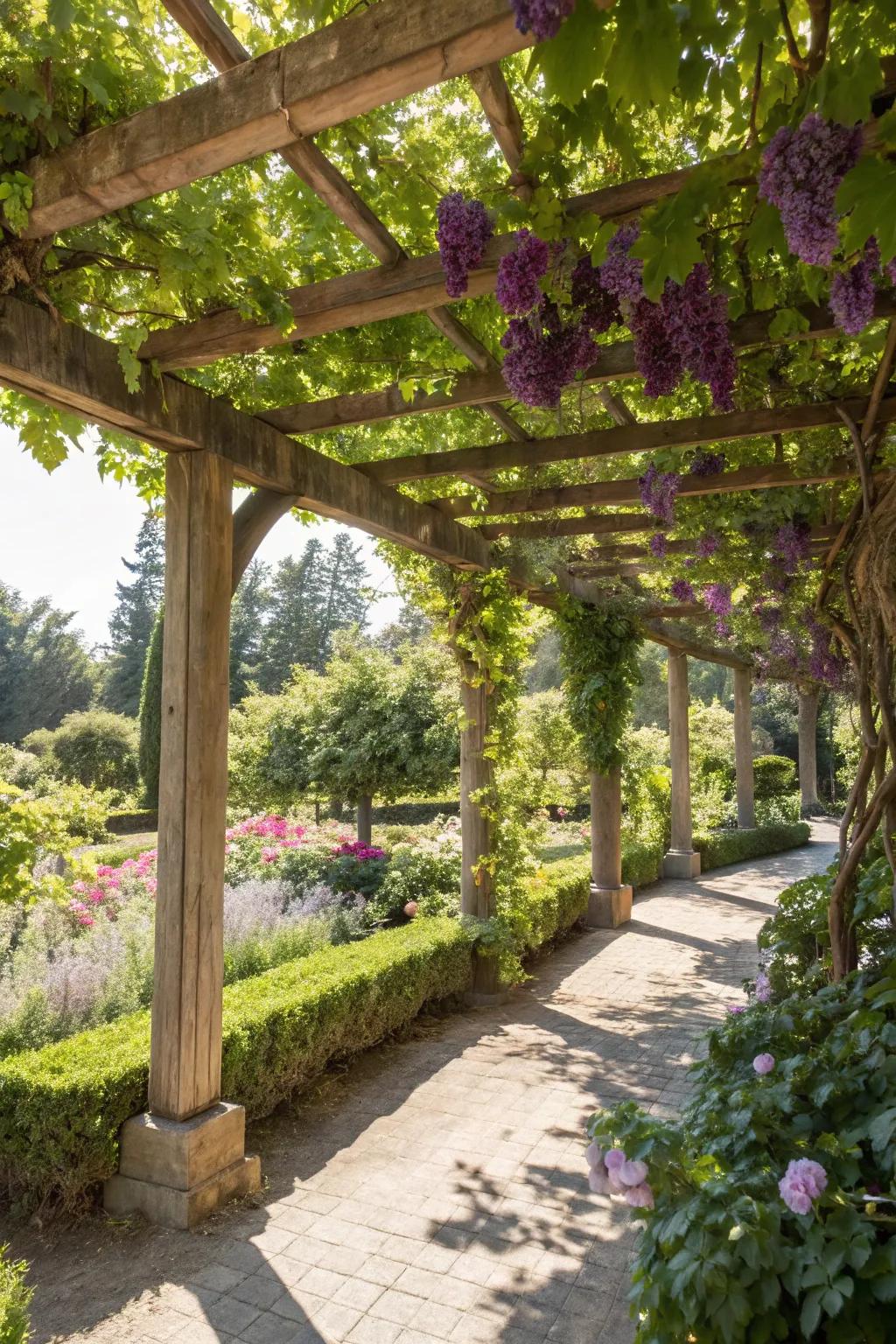 Cedar trellises offer durability with a warm, natural look.