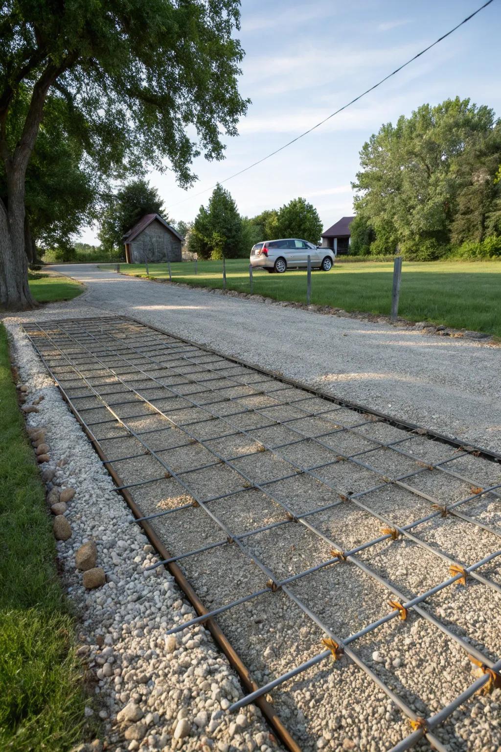 Gravel grids offer stability and reduce maintenance efforts.