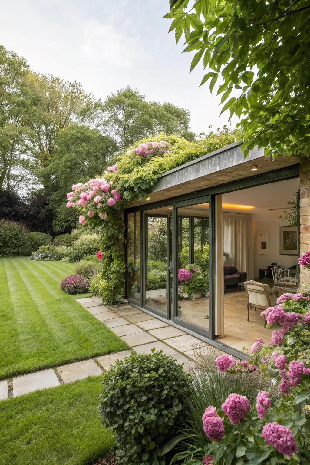 A hidden garden room offers a serene escape within your home.