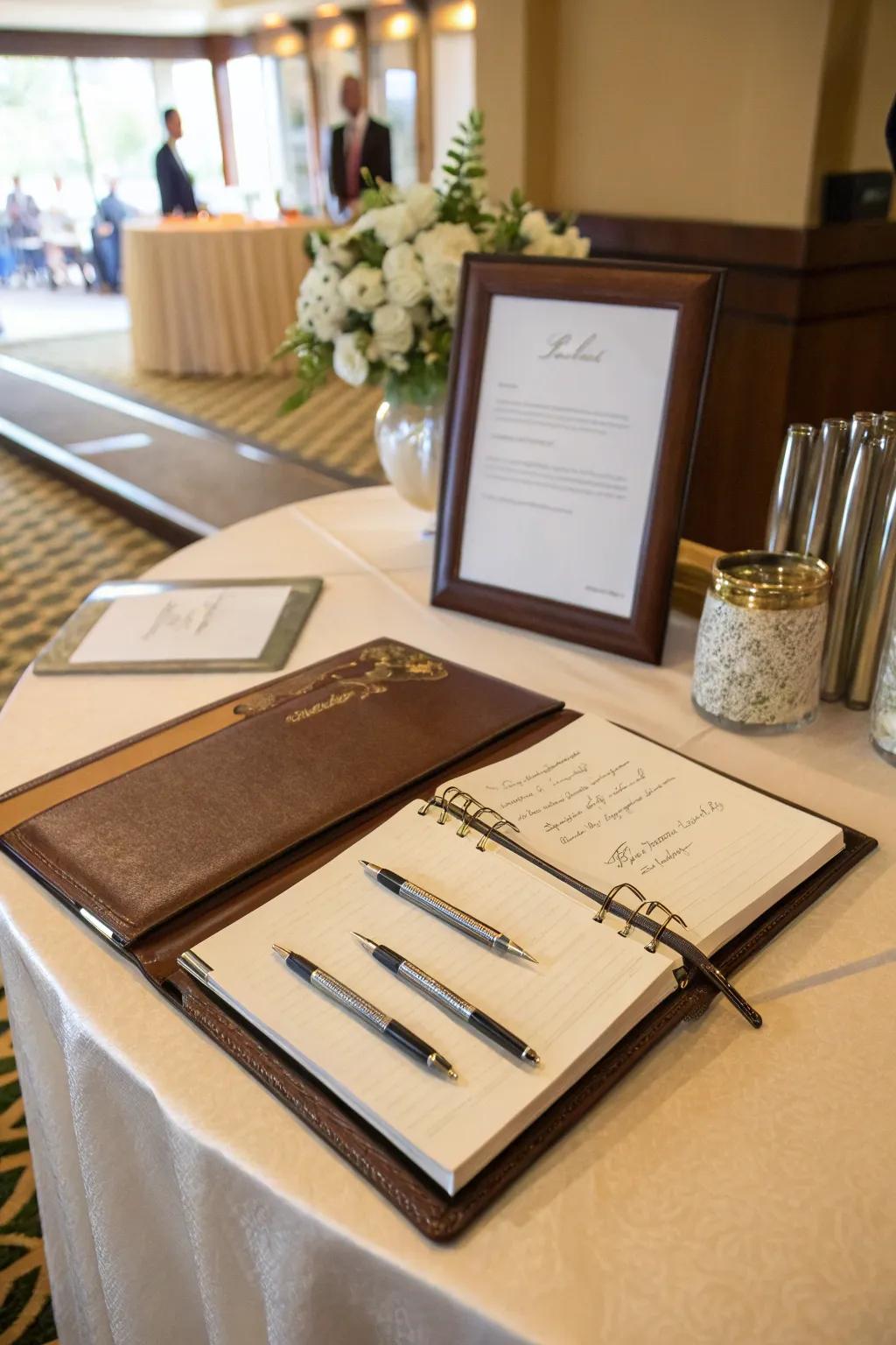 A guest book turns memories into mementos.