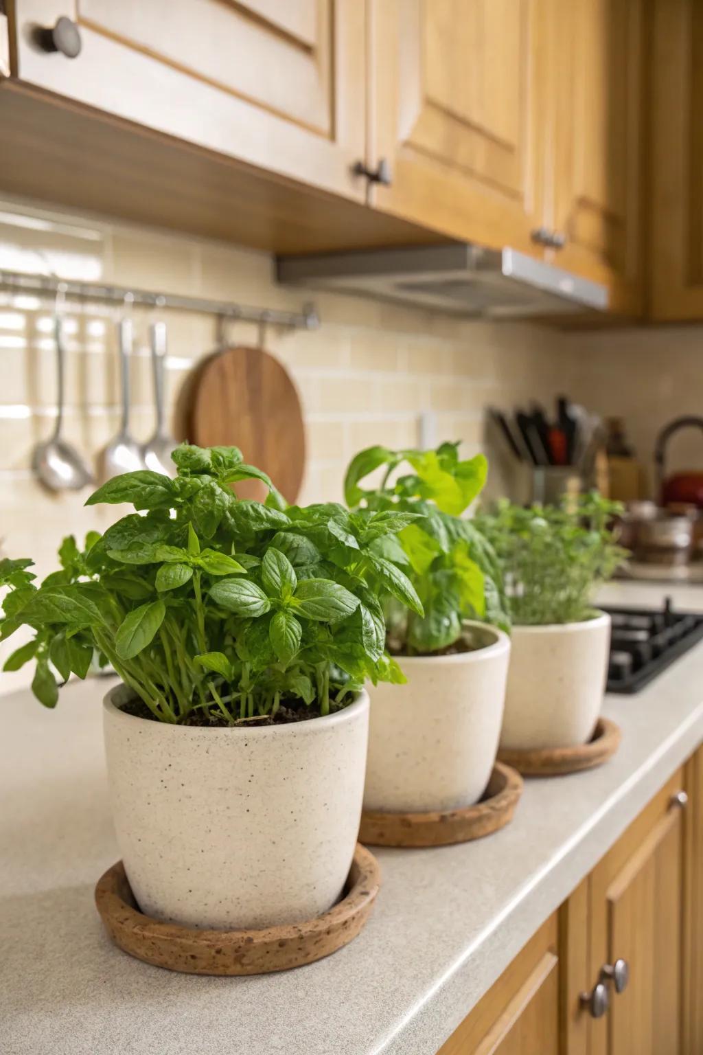 A handy herb garden ready to spice up any dish.