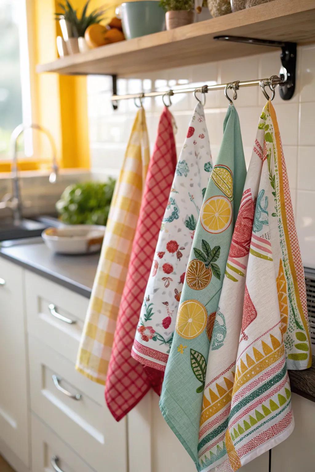 Brighten up the kitchen with a set of stylish tea towels.