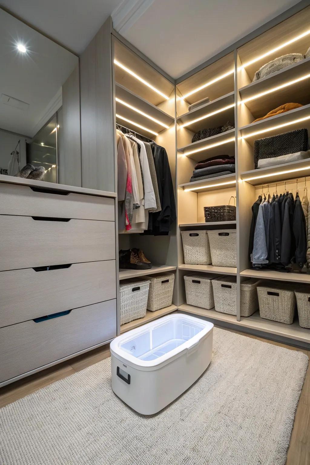 Illuminate your closet with stylish LED lighting.