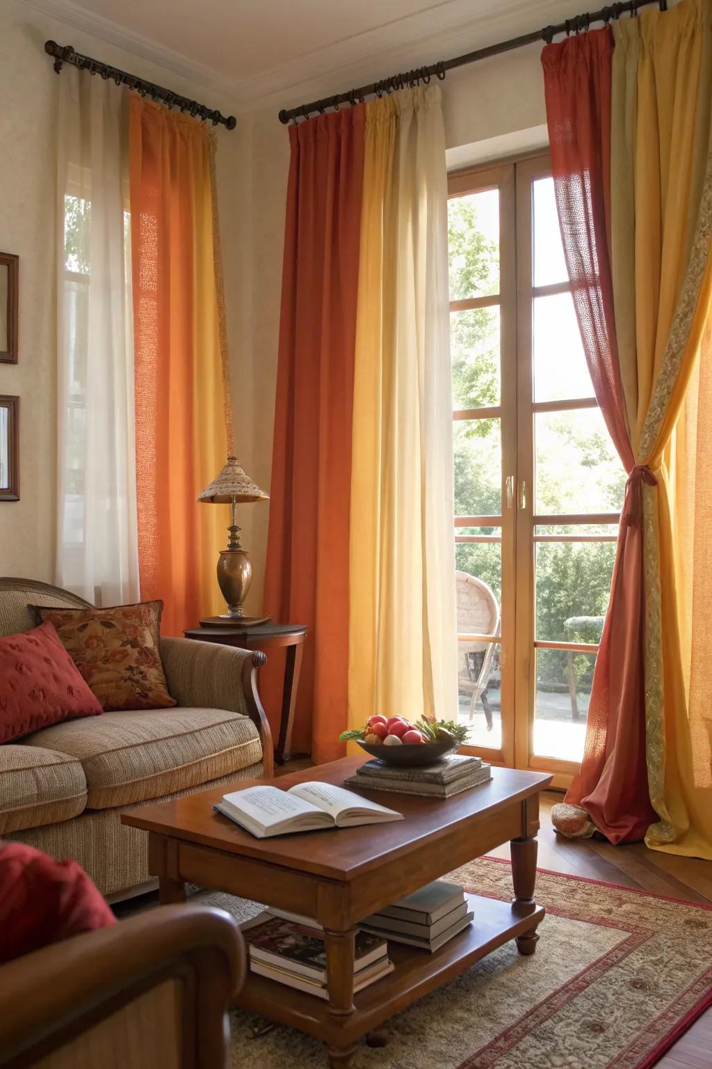 Warm colors enhance the cozy vibes in your living room.