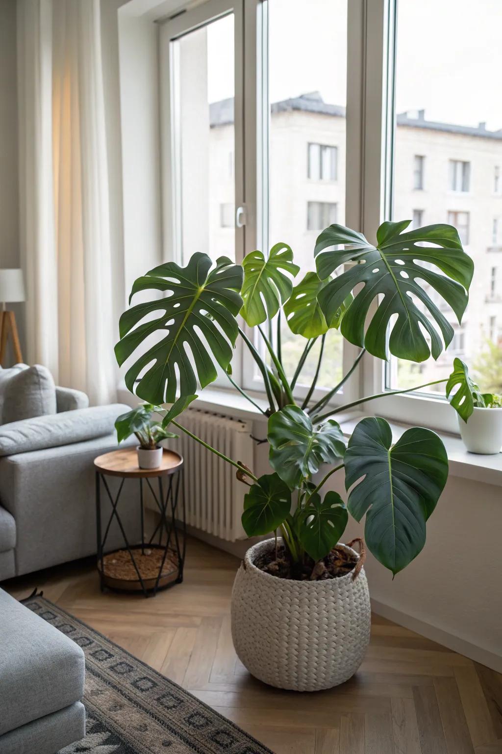 Let the Swiss cheese plant make a statement in your space.