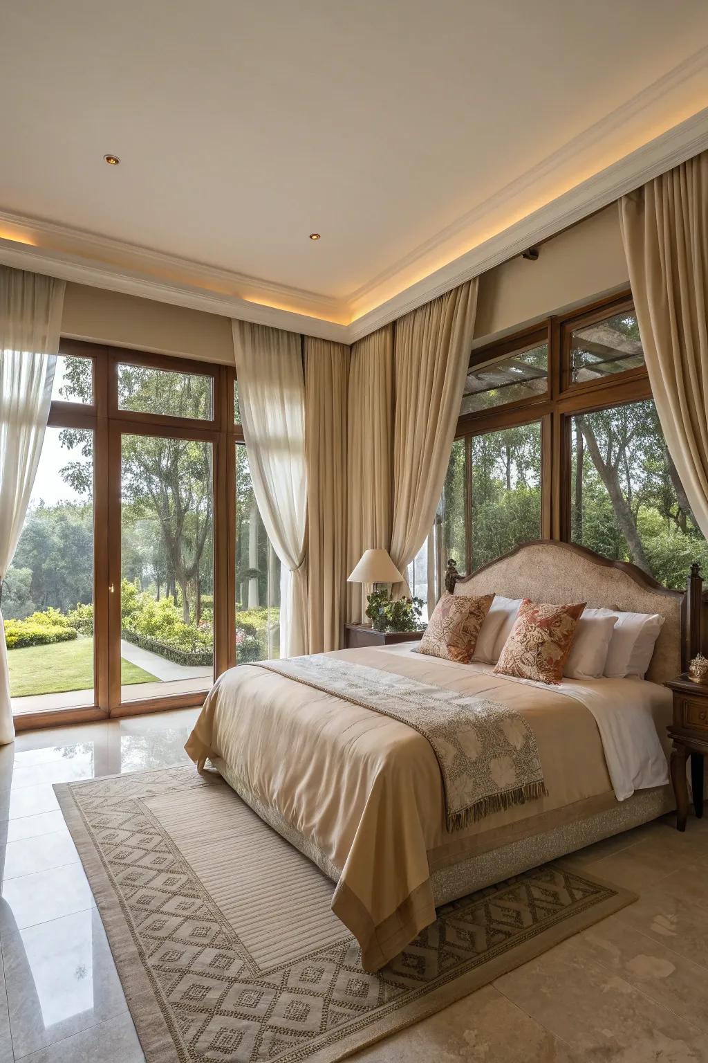 Natural light enhances the ambiance of your bedroom.