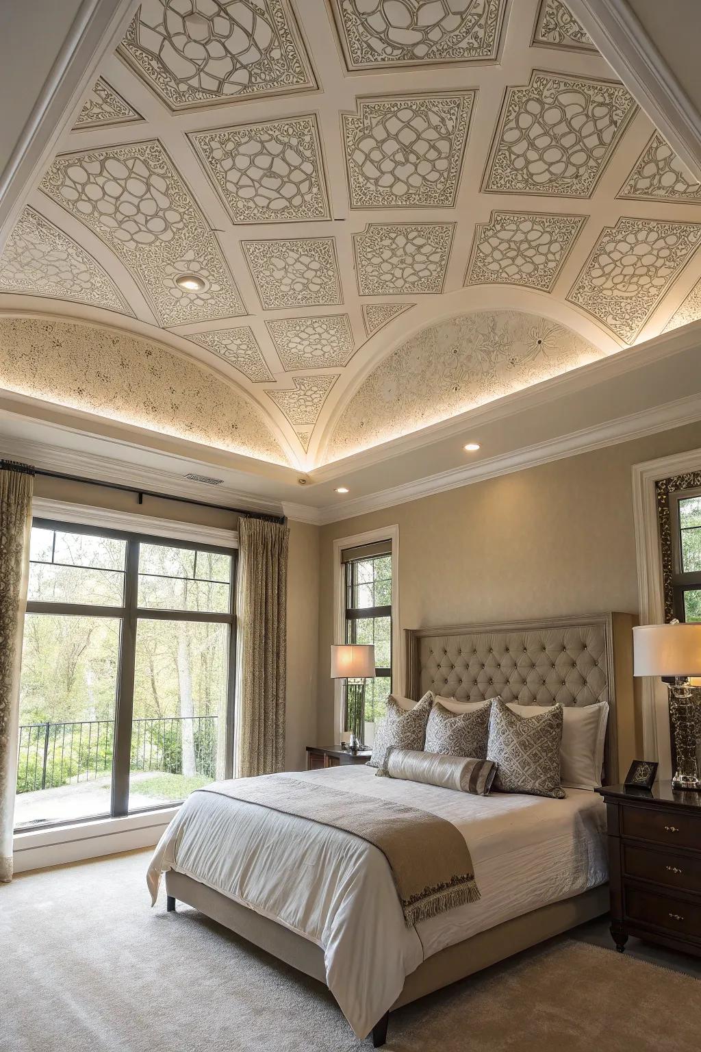 Subtle patterns can bring a modern touch to your tray ceiling.