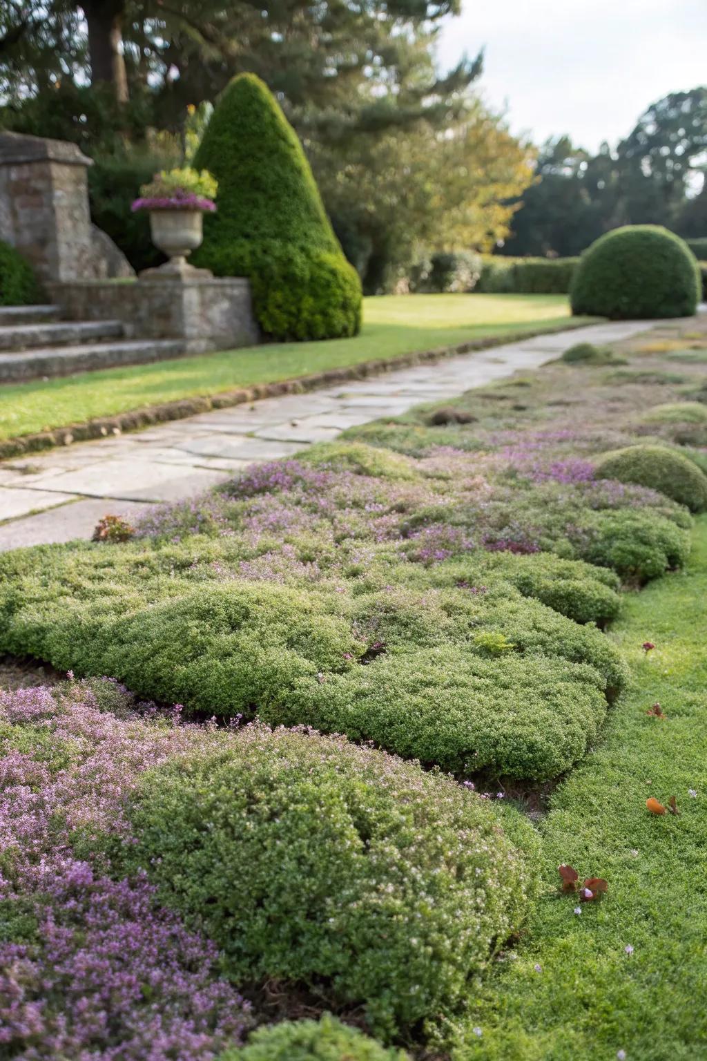 A beautiful, low-maintenance ground cover of creeping thyme.