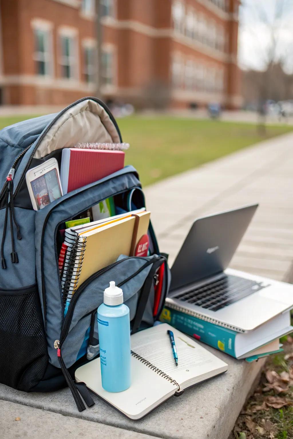 A well-organized backpack is your trusty on-the-go companion.