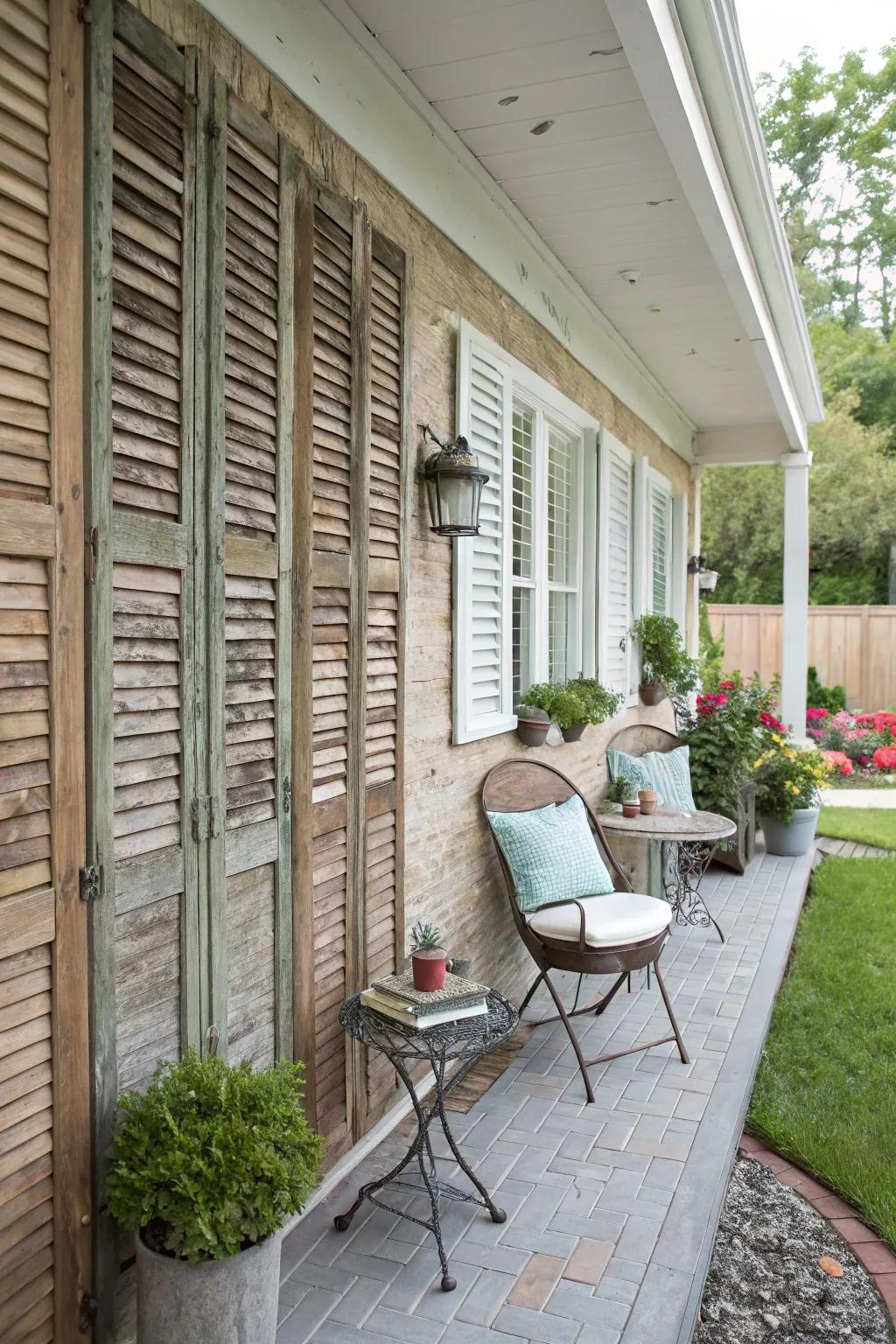 Repurpose shutters for a vintage charm.