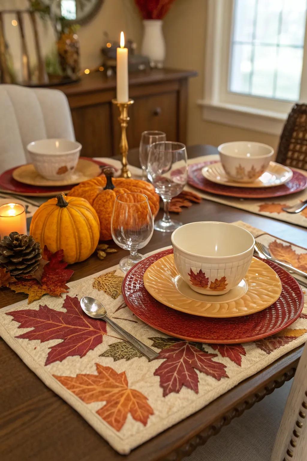 Seasonal placemats keep your dining space in tune with the time of year.