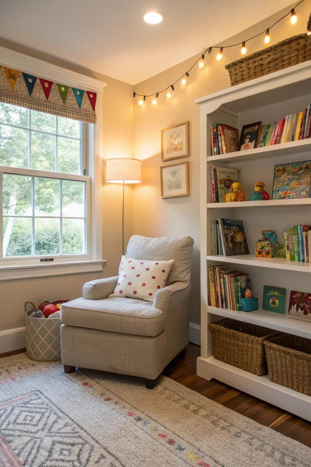 A cozy reading nook for peaceful escapes.