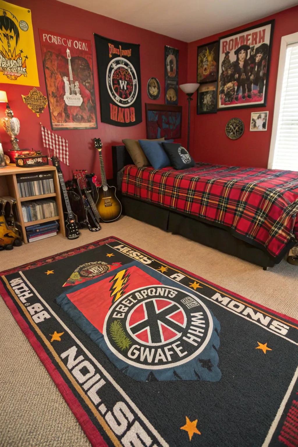 Make a style statement with a punk-inspired area rug.