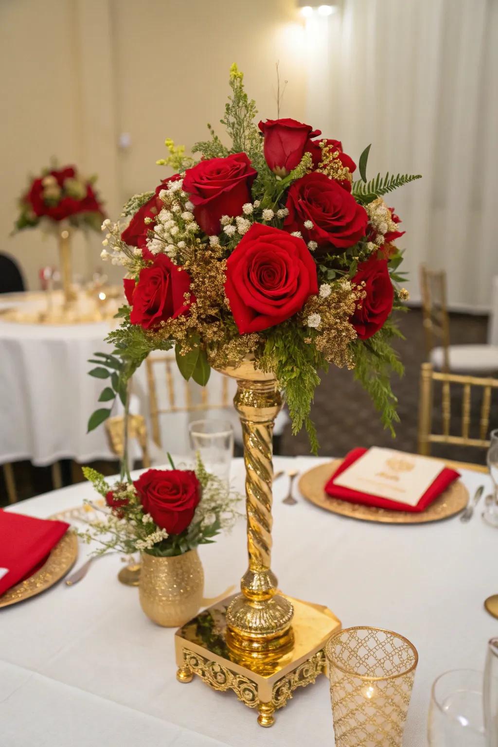 Festive floral arrangements bring elegance and color.