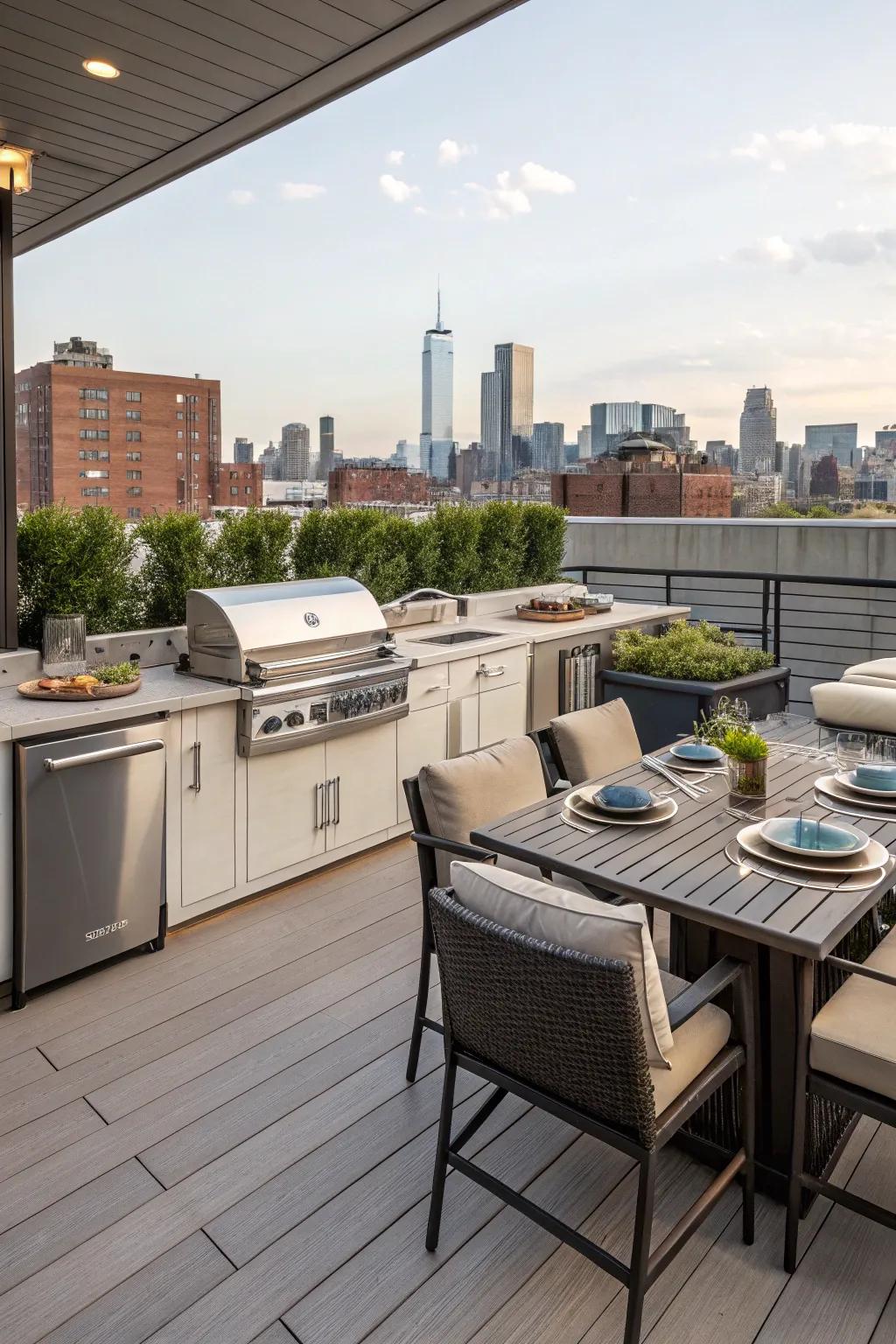 Create culinary delights on your rooftop deck with a full outdoor kitchen.