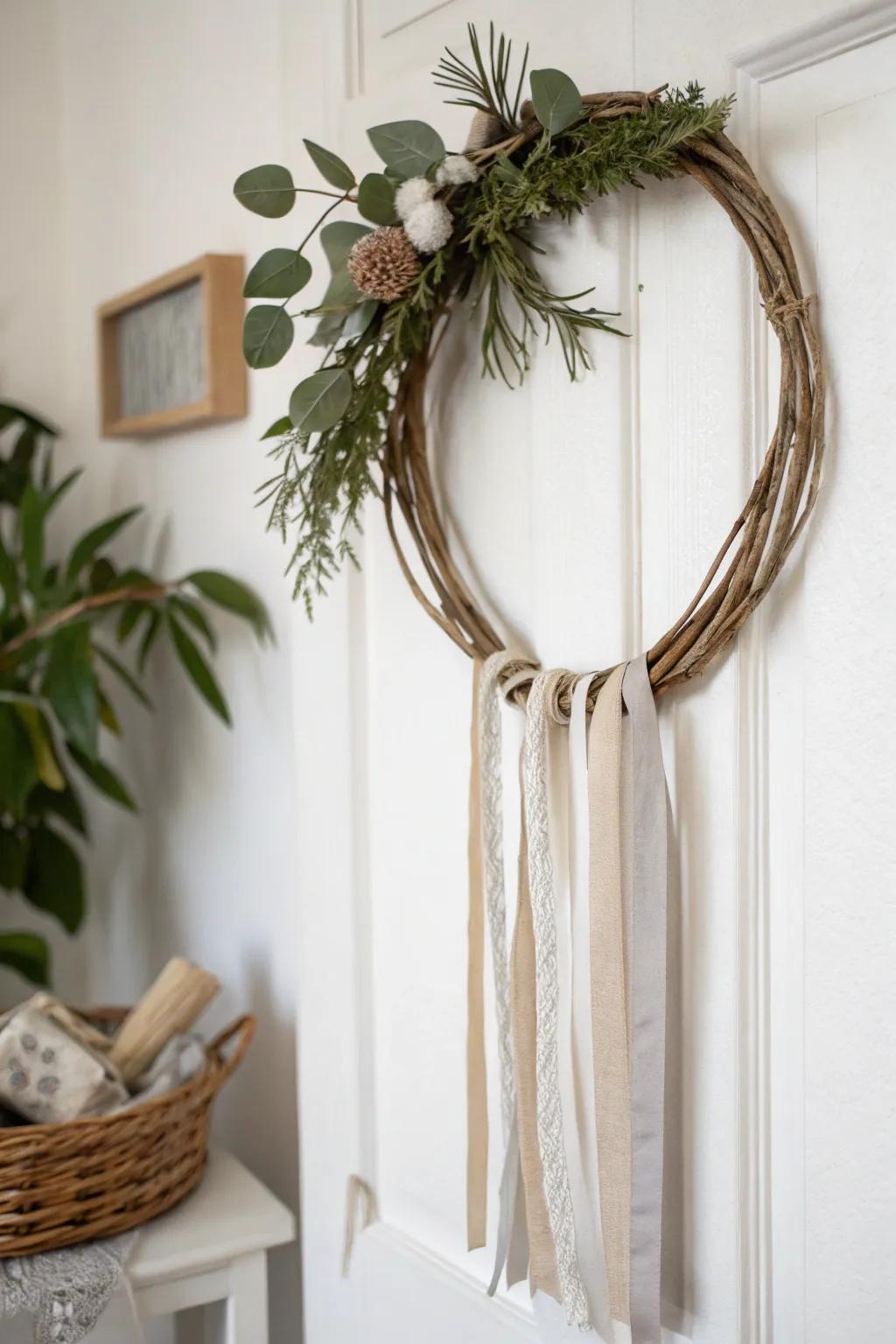 Achieve tranquility with this minimalist zen wreath.