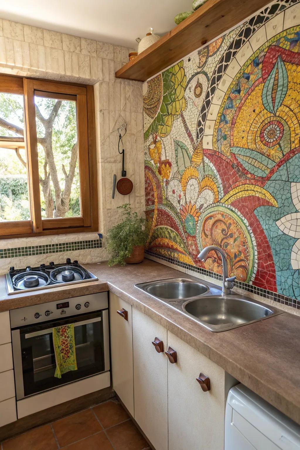 Turn your kitchen into an art piece with a mosaic backsplash.