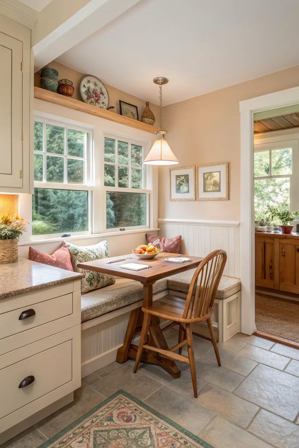 A breakfast nook can add charm and functionality to your kitchen.