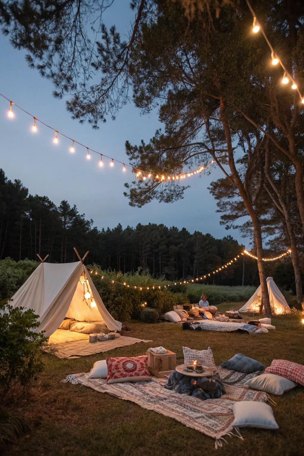 Experience the magic of an outdoor sleepover under the stars.