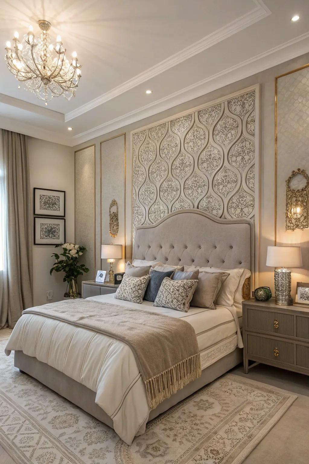 Taupe and grey wall art adding a personal touch.