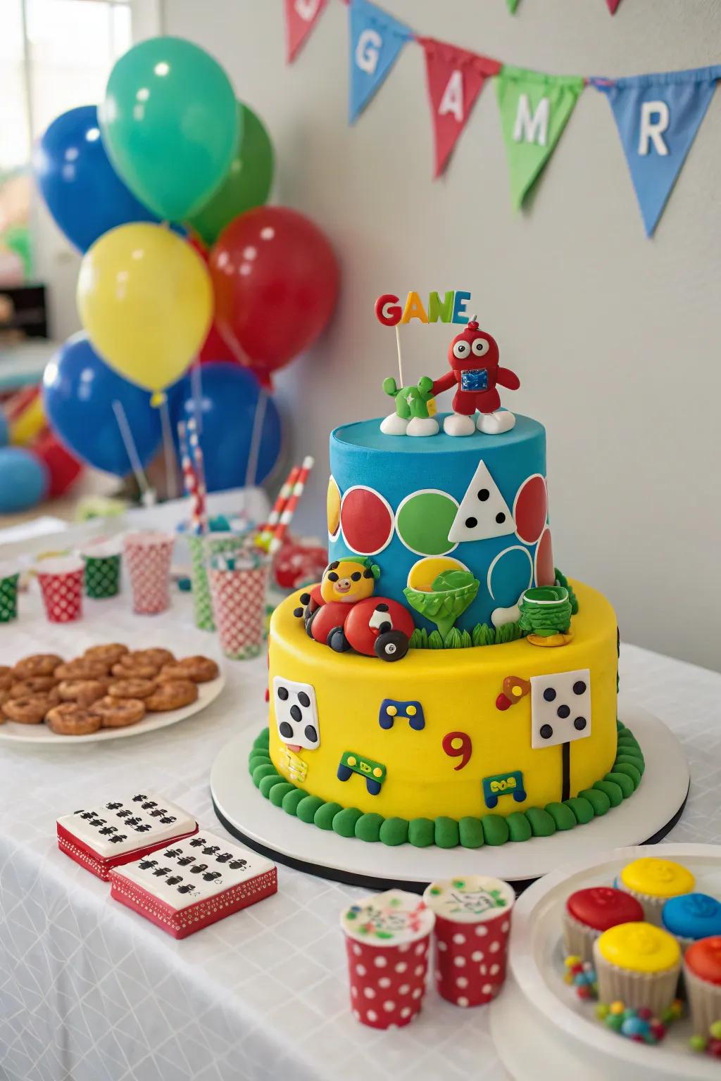 A themed cake is the delicious highlight of the party.